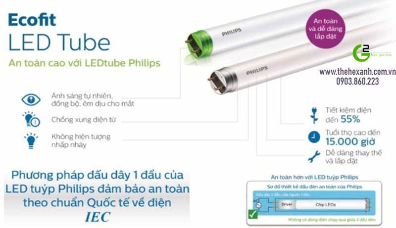 Mua bóng đèn Led tuýp Philips LEDtube My Care HO tại Thế Hệ Xanh bạn hoàn toàn có thể an tâm về chất lượng